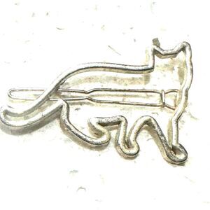 Vintage Silver Cat Hair Clip Pin